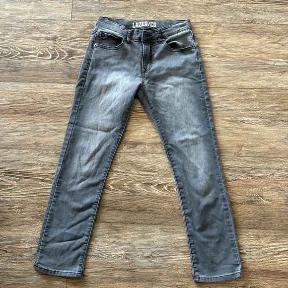 Lazer/Co Girls Size 12 Gray Wash Skinny Jeans Distressed Y2K Denim Style Kids - Picture 3 of 5